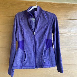 Old Navy Purple women's athletic fitted zip-up w/ pockets & thumb holes, size M